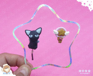 Spinel and Star Key Earrings